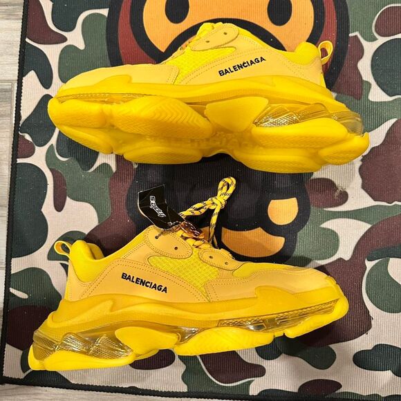 Balenciaga Triple S Yellow Chunky Sneakers - Picture 2 of 8